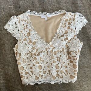 Lulus White Lace Crop Top
